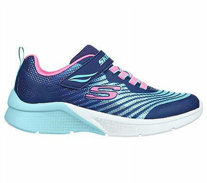 Skechers Girls Microspec-Rejoice Racer Sneaker Navy/Multi 1 Big Kid