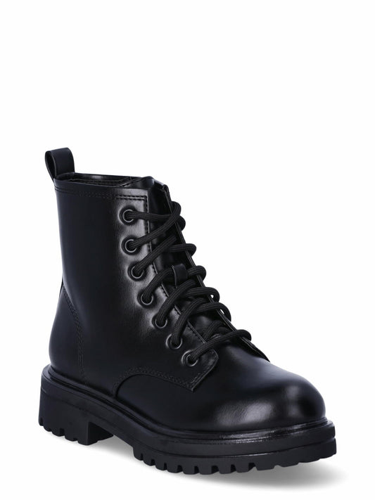 Wonder Nation Little & Big Girls Combat Boot Black Size 1 Little Girl