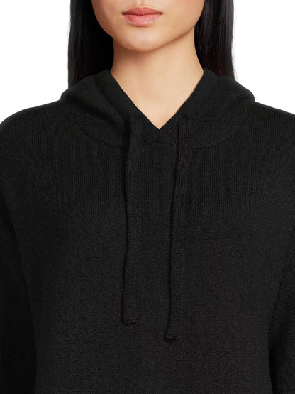 Time and Tru Womens Sweater Hoodie Pants Set Black Soot Size M