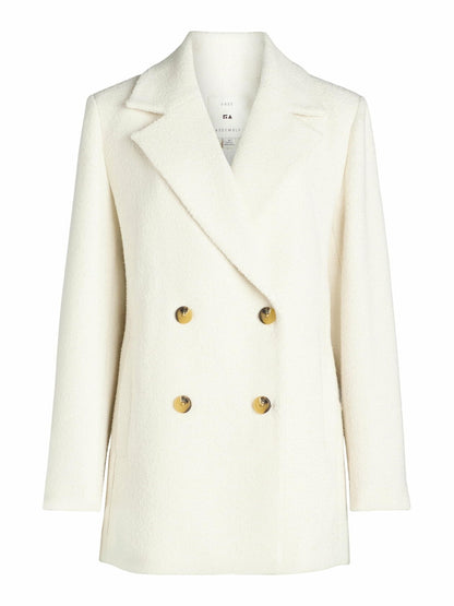 Free Assembly Womens Boxy Double Breasted Jacket Cream 100 Size XXL