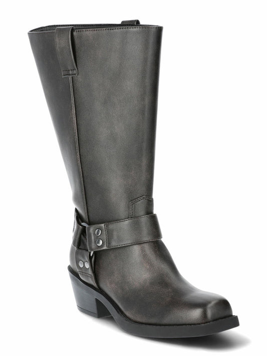 Time and Tru Womens Moto Hardware Boots Brown Size 7.5