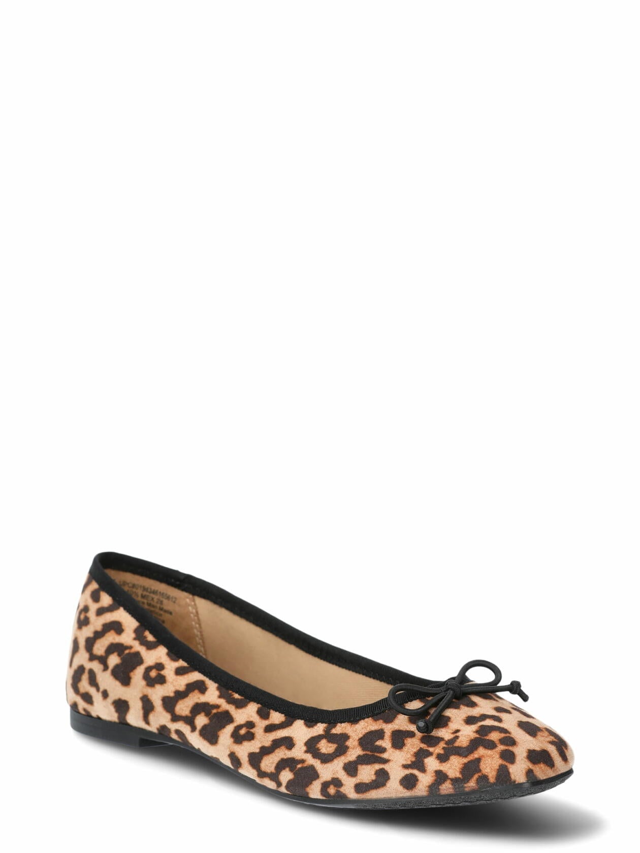 Time and Tru Womens String Bow Ballet Flats Leopard Size 10