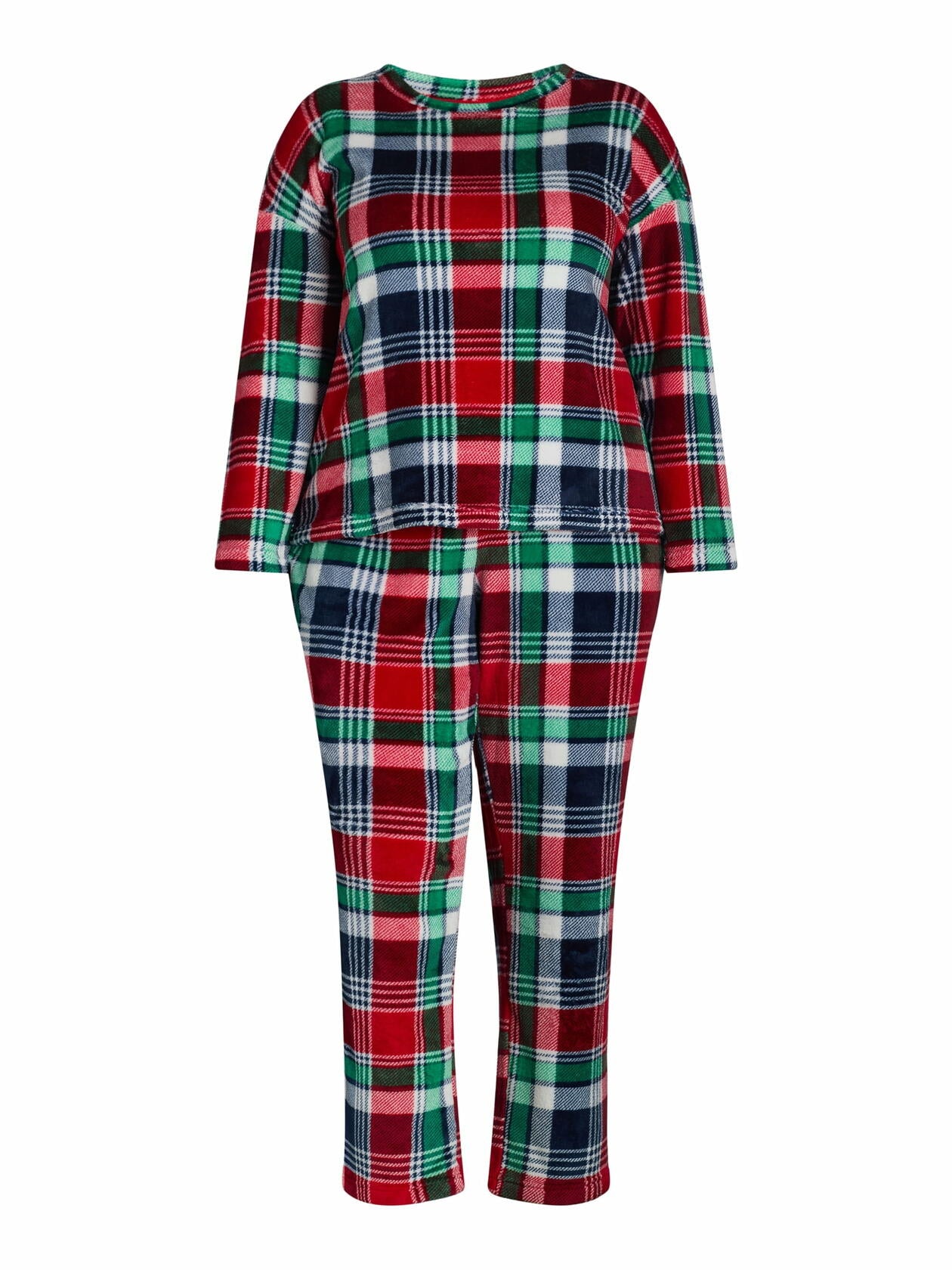 Joyspun Womens Fleece Long Sleeve Top with Pajama Pants 2-Pcs