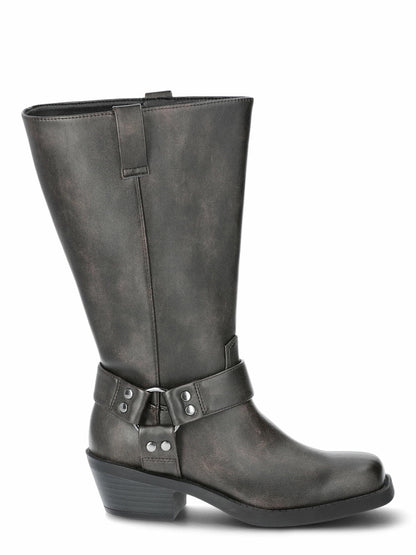 Time and Tru Womens Moto Hardware Boots Brown Size 7.5