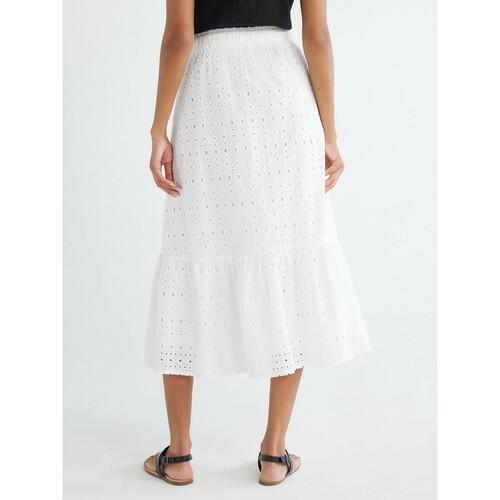 Time and Tru Womens Cotton Eyelet Midi Skirt