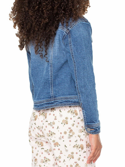 Celebrity Pink Girls Denim Trucker Jacket Mdwash Size S