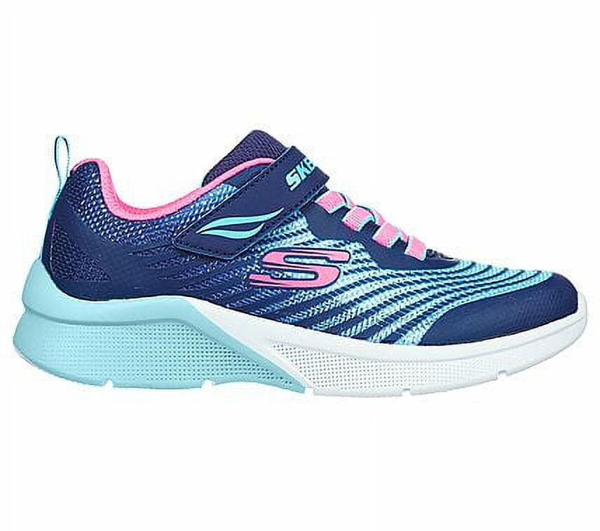 Skechers Girls Microspec-Rejoice Racer Sneaker Navy/Multi 1 Big Kid