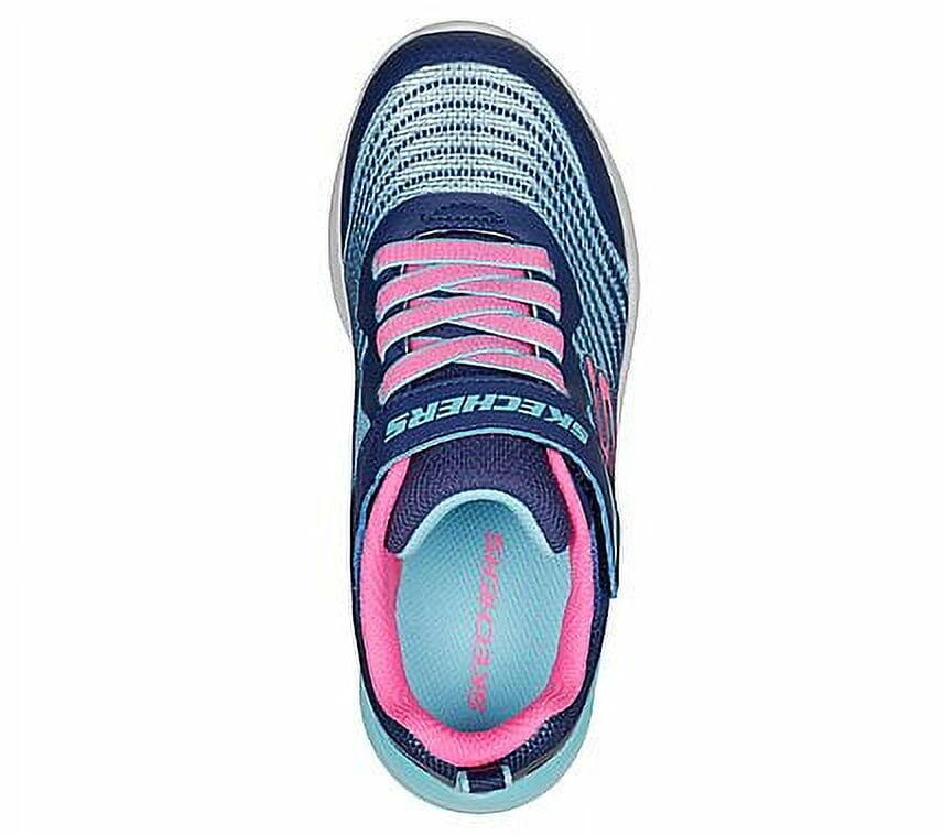 Skechers Girls Microspec-Rejoice Racer Sneaker Navy/Multi 1 Big Kid