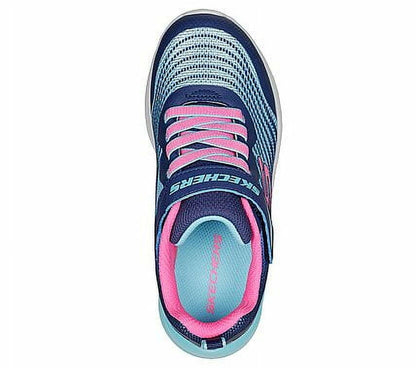 Skechers Girls Microspec-Rejoice Racer Sneaker Navy/Multi 1 Big Kid