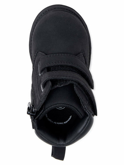 Wonder Nation Baby Boys Tucker Boots Hook & Loops Straps Black Size 4T