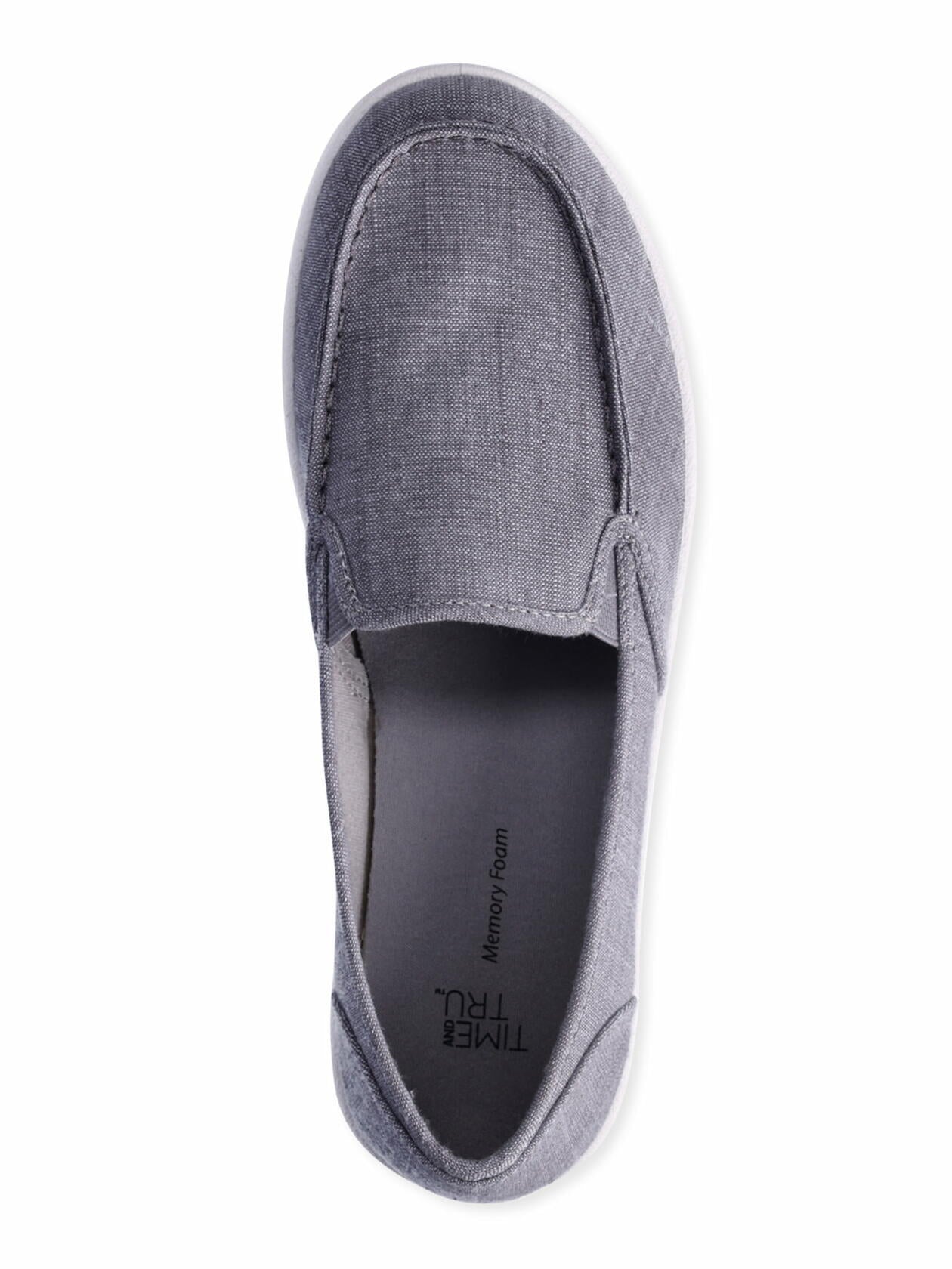 Time and Tru Womens Moc Toe Surf Sneakers Gray Size 8