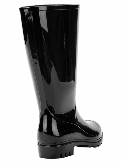 Time and Tru Womens Rain Boot Pull-On Water Resistant Easy On/Easy Off Black 10W