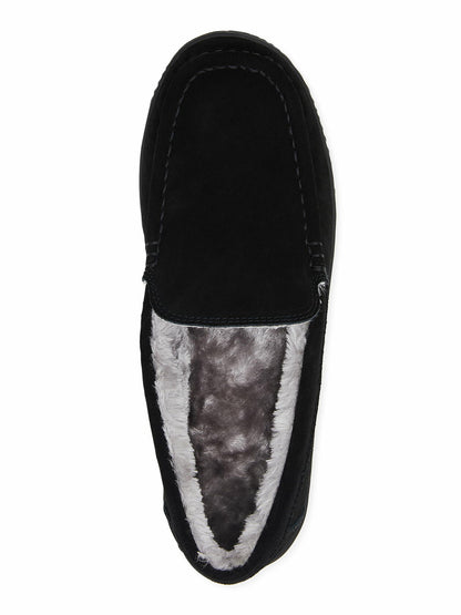 George Mens Hillcrest Moccasin Slippers Black Size 9-10