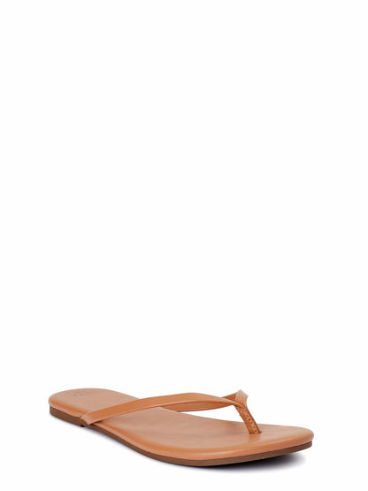Time and Tru Womens Barely There Thong Sandals Comfort Foot Slip-on Tan Size 9