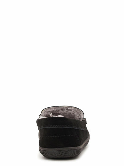 George Mens Hillcrest Moccasin Slippers Black Size 9-10
