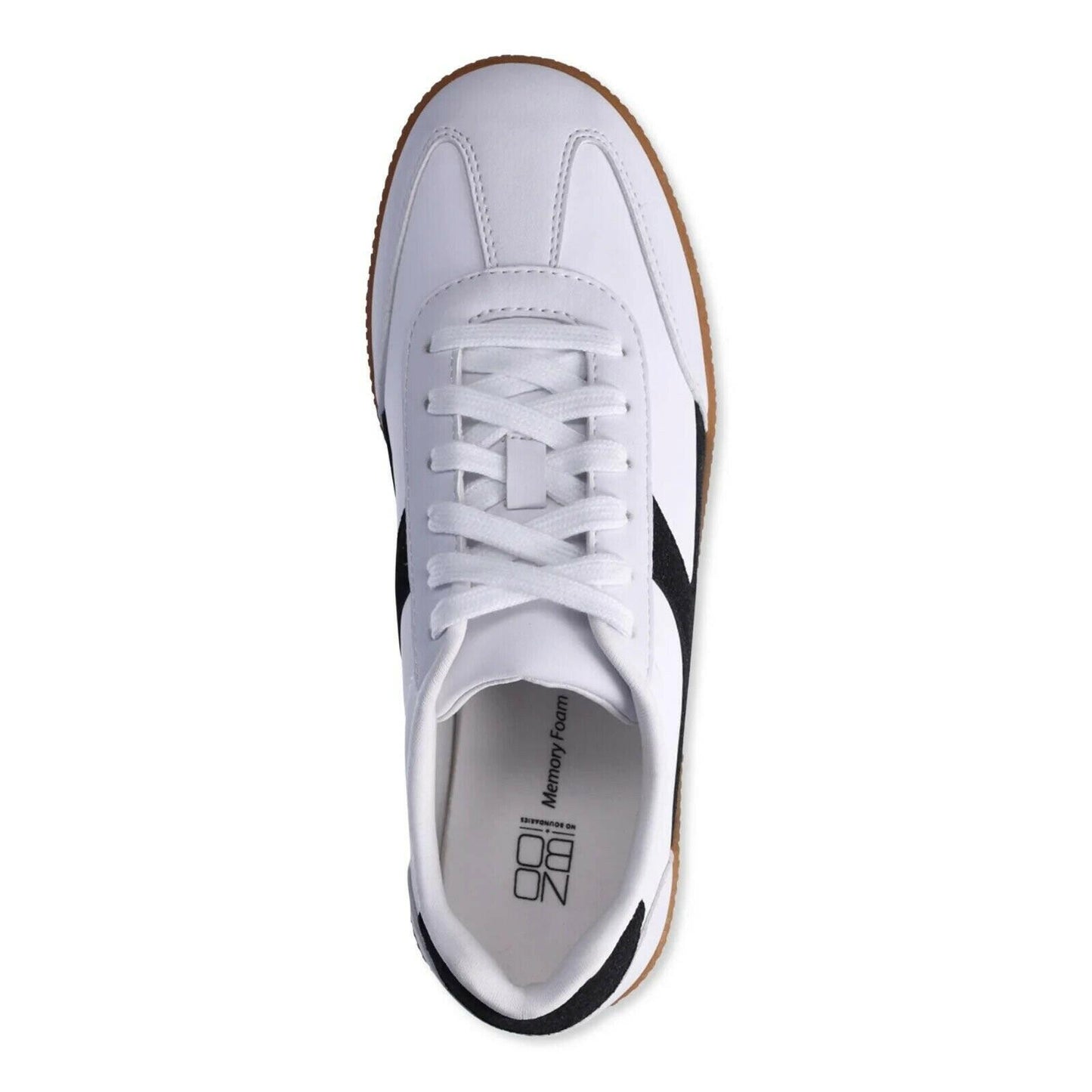 No Boundaries Womens Sports Casual Sneakers Lace Up Memory Foam White Black 10