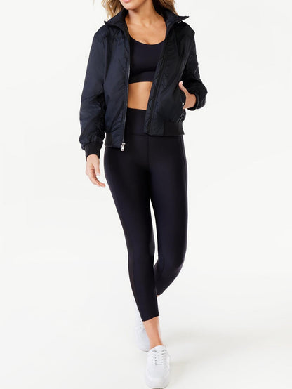 Sofia Active Womens Water Resistant Ruched Bomber Jacket Anthracite Size XXL(20)