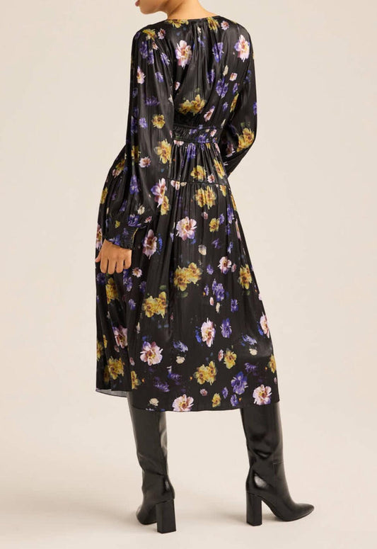 Scoop Womens & Womens Plus V Neck Plissé Midi Dress Tossed Floral Size XS