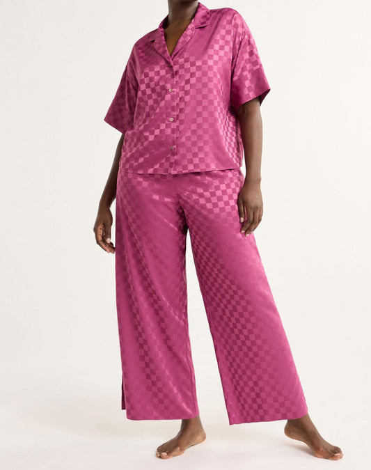 Joyspun Womens and Womens Plus Stretch Satin Pajama Set Rosy Mauve Size L