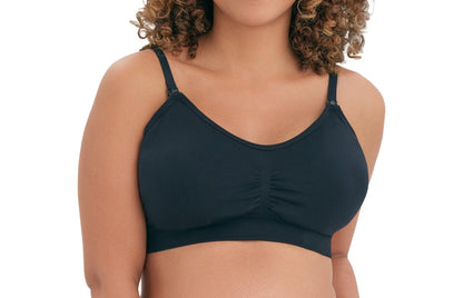 Joyspun Womens Maternity Seamless Nursing/Pumping Bralette Black Soot Size XXL