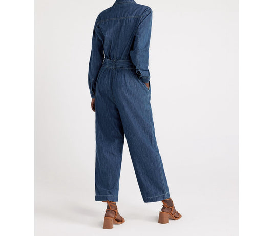 Free Assembly Womens Utility Jumpsuit 27” Inseam Dark Medium Blue Size XS