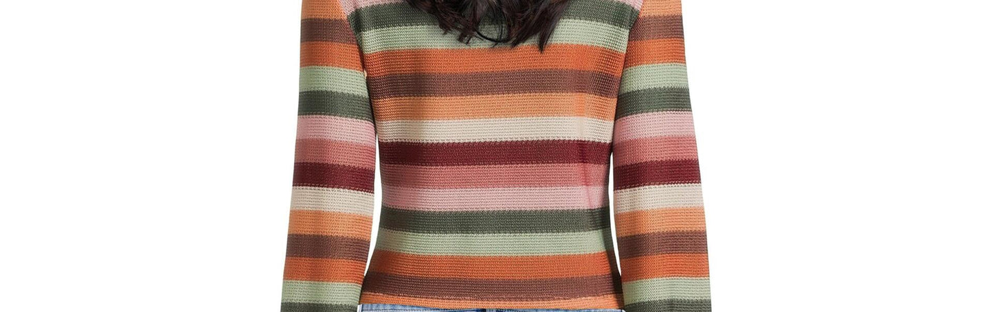 No Boundaries Juniors Bell Sleeve Crochet Top Green Midnight Size XL