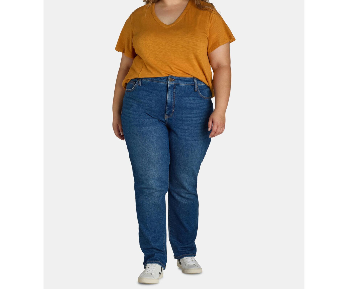 Terra & Sky Womens Plus Size Core Straight Leg Jeans Retro Size 18W