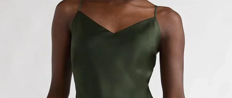 Scoop Womens Asymmetrical Bias Satin Slip Dress Kombu Green Size XL (16-18)