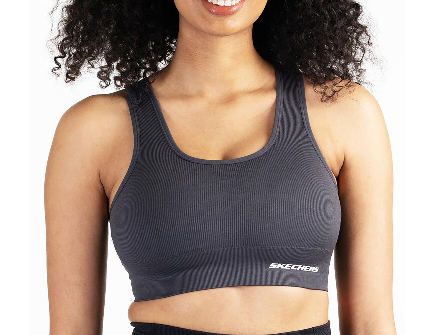 Skechers Womens Double Scoop Sports Bra Nine Iron Size M