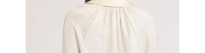 Scoop Womens V-Neck Popover Matte Satin Blouse  Whisper White Size XXL (20)