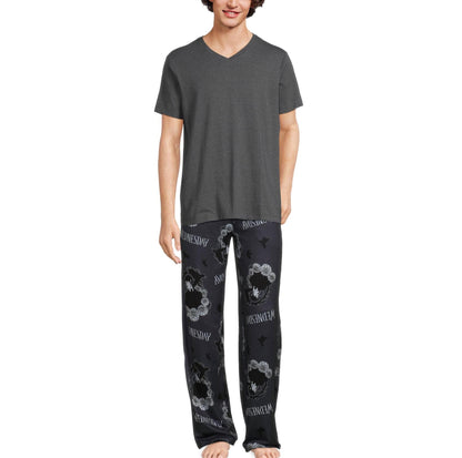 Wednesday Mens Ravenous Graphic Sleep Pants Light Gray Size S