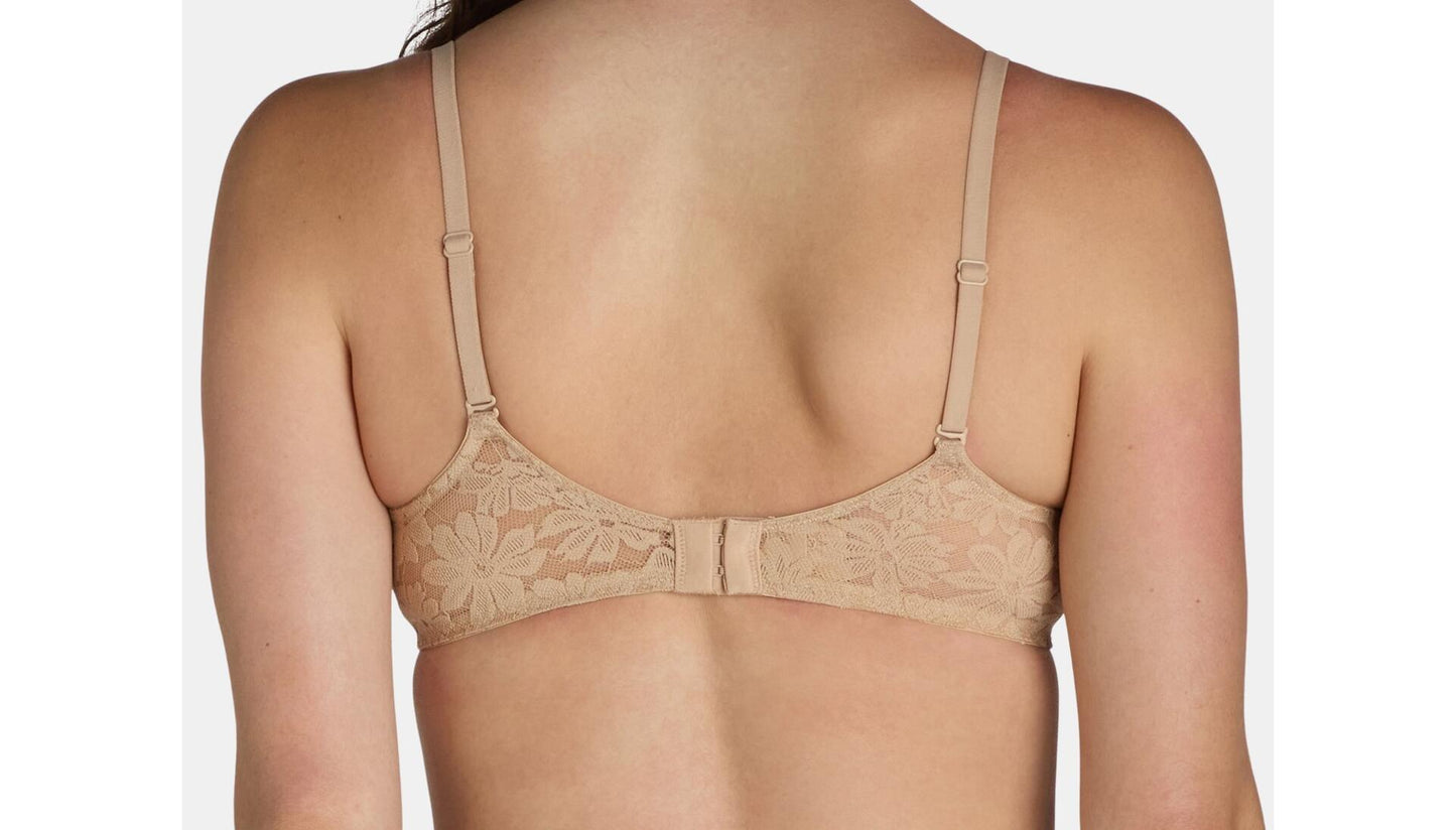 No Boundaries Womens All Over Lace Push Up Bra Toasted Almond/Buff Nude Size 34B