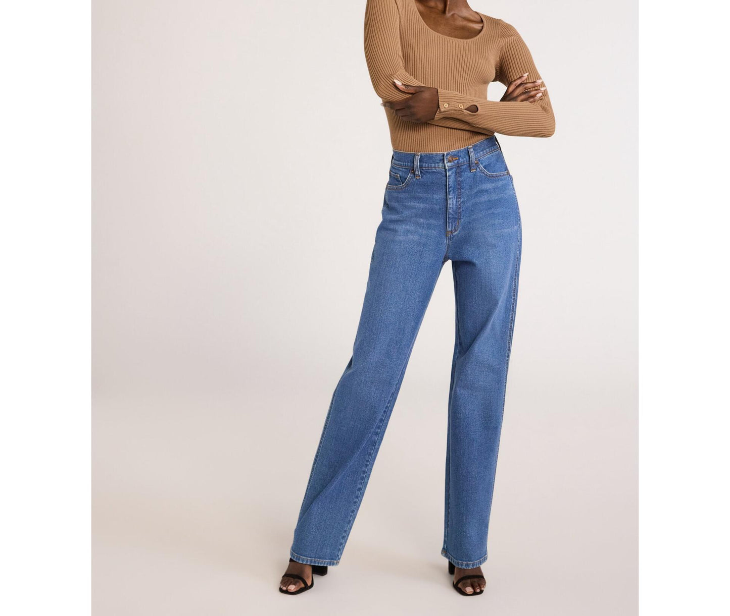 Scoop Womens Stovepipe High Rise Straight Leg Jeans Medium Wash Size 2