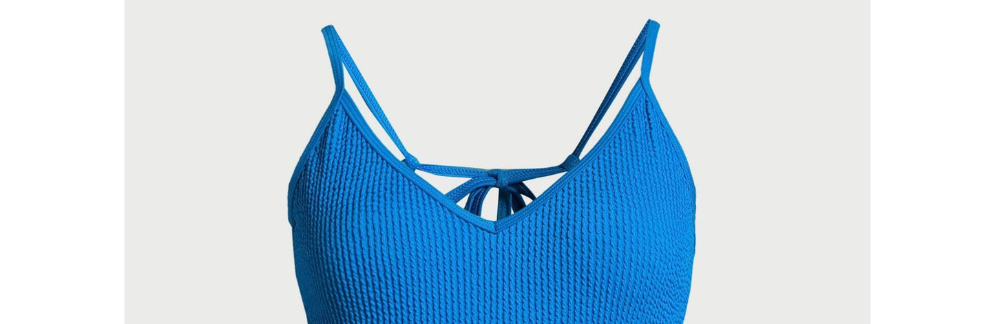 No Boundaries Juniors Crinkle One Piece Swimsuit Summer Lagoon Size S