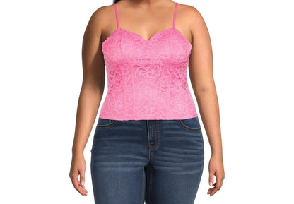 Boundaries Juniors Plus Corset Tank Bright Flamingo Size 1X (17)