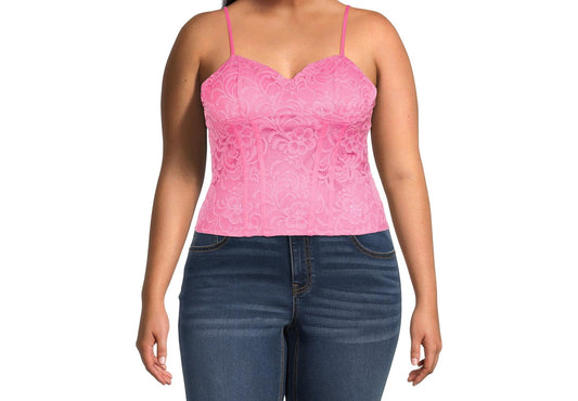 Boundaries Juniors Plus Corset Tank Bright Flamingo Size 1X (17)