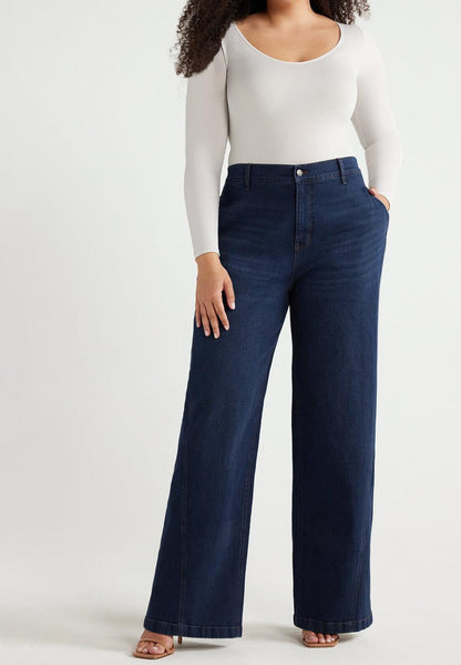 Sofia Jeans Womens Palazzo Super High Rise Seamed Jeans Lucia Sz 24W