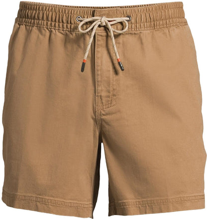 George Mens Twill Pull on Shorts Drawstring Waist 8 Inseam Brown Pecan Size L