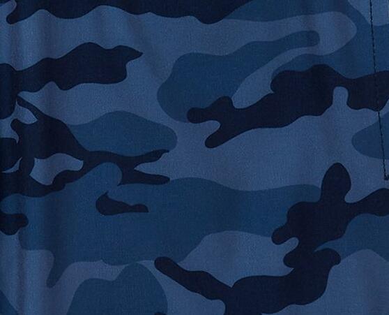 Athletic Works Boys Active Mixed Media Shorts Blue Camo Size L (10-12)