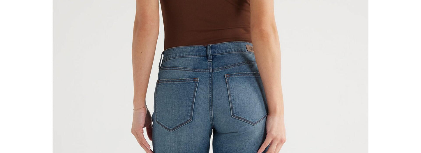 Sofia Jeans Womens Gabriella Bermuda Mid-Rise Destructed Hem Shorts Mdwash Sz 6