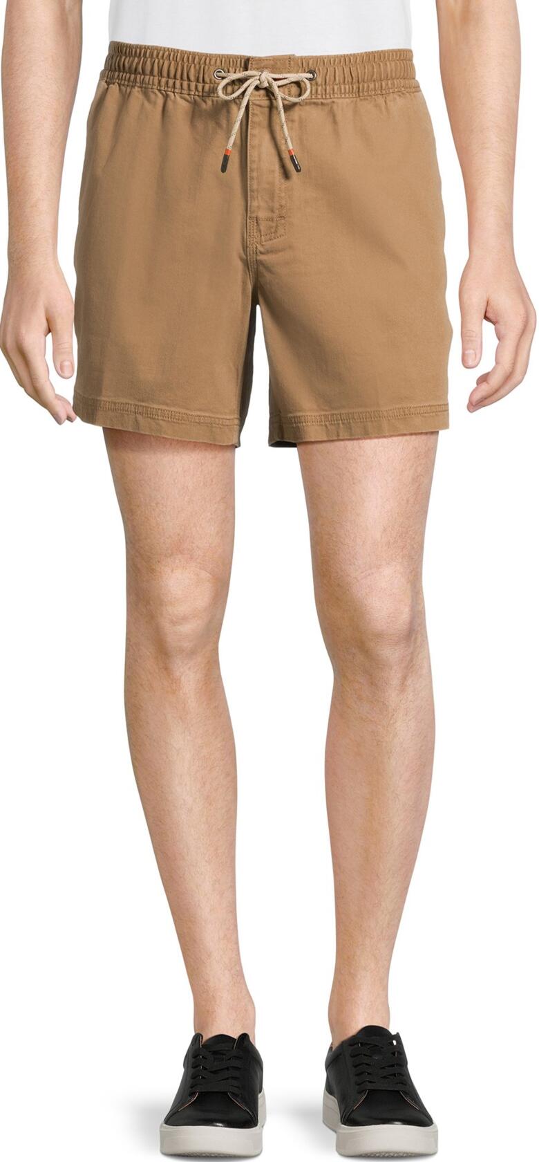 George Mens Twill Pull on Shorts Drawstring Waist 8 Inseam Brown Pecan Size L