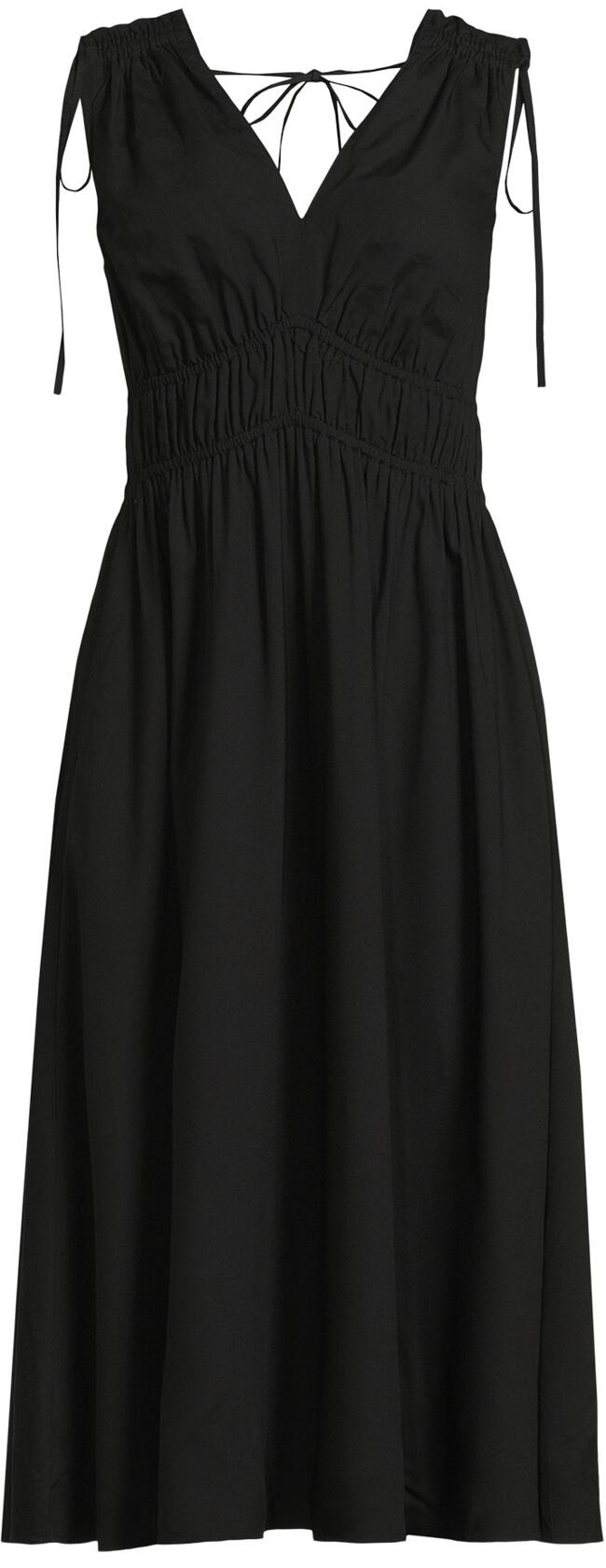 Time and Tru Womens V Neck Smocked Midi Dress Black Soot Size XL (16-18)
