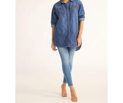 Sofia Jeans Womens Sofia Oversized Boyfriend Shirt Long Sleeves Marquie Size M