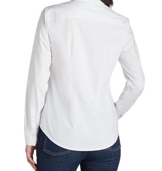 Time and Tru Womens Button Down Shirt with Long Sleeves White Size XL