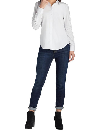 Time and Tru Womens Button Down Shirt with Long Sleeves White Size XL
