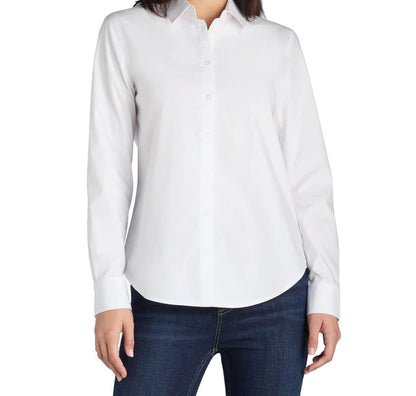 Time and Tru Womens Button Down Shirt with Long Sleeves White Size XL