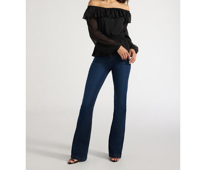 Sofia Jeans Womens Off Shoulder Top Pullover Ruffle Plepum Black Size L (12-14)