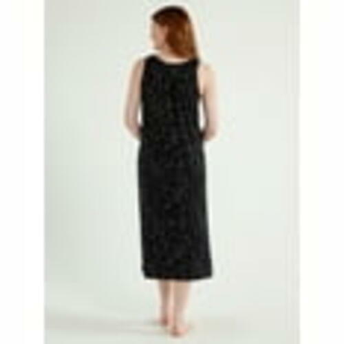 Joyspun Womens Sleeveless Knit Midi Chemise Stars Black Print Size XL