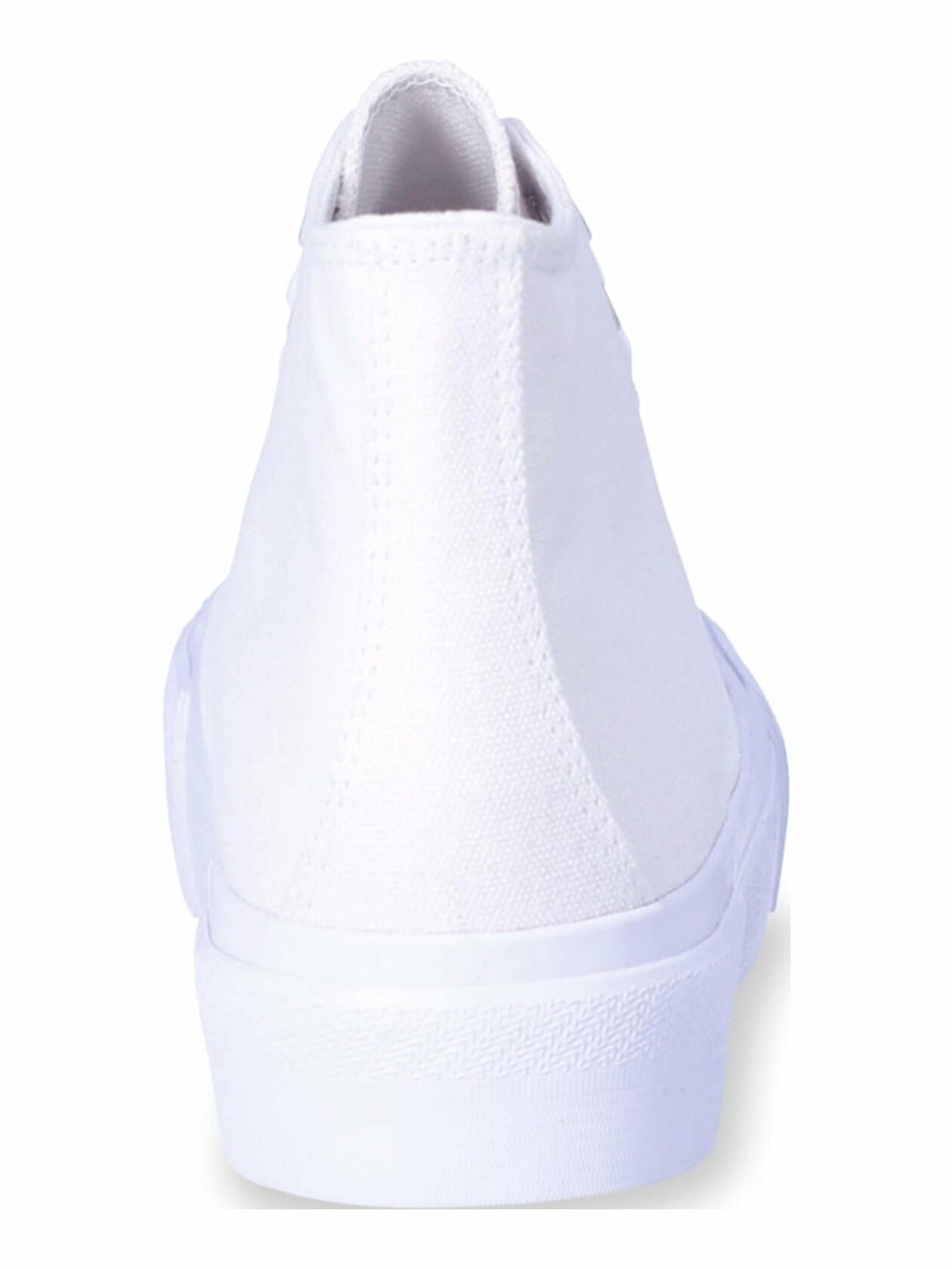 No Boundaries Womens Platform Lace Up Hi Top Sneakers Cotton Canvas White Sz 8.5