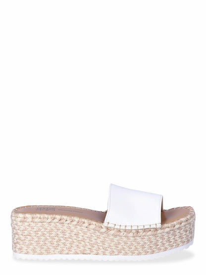 No Boundaries Womens Platform Mid-Heel Slip-on Comfy Sandals White Size 7